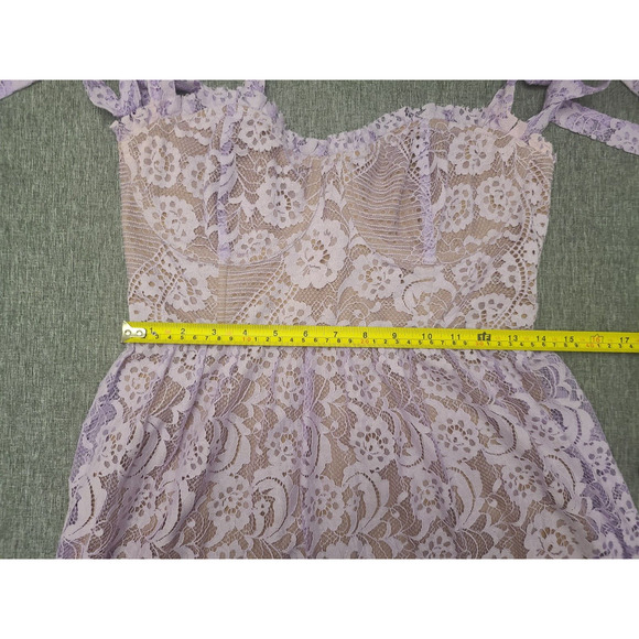 For Love & Lemons Valentina Coquette Lace MilkMaid Dress in Lavender Size M - Picture 9 of 12